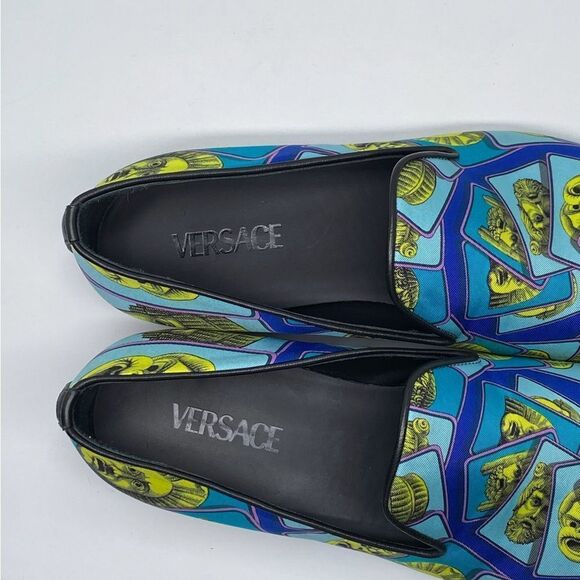Versace Masks Print Silk Twill Loafer size 43/us size 10 - Picture 6 of 13